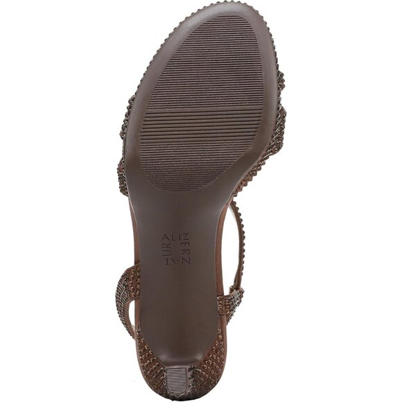 Naturalizer Women Chocolate Satin Polyurethane Rounded Open Toes Platform Shoes - Picture 4 of 9